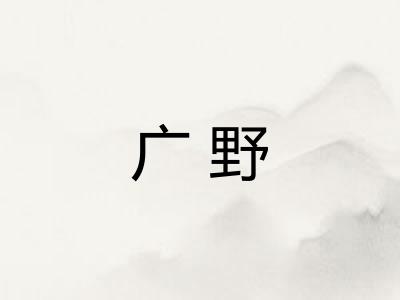 广野 广野