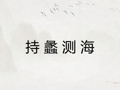 持蠡测海