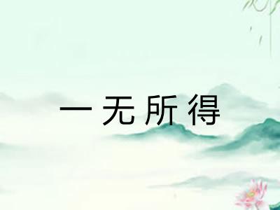一无所得