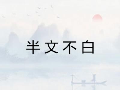 半文不白 半文不白