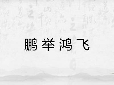 鹏举鸿飞