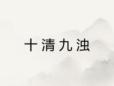 十清九浊 十清九浊