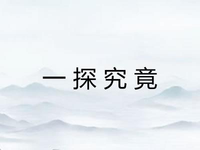 一探究竟