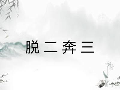 脱二奔三