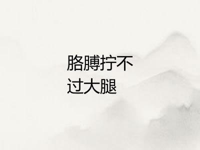 胳膊拧不过大腿