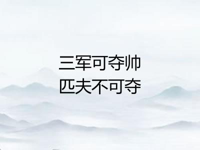 三军可夺帅匹夫不可夺志