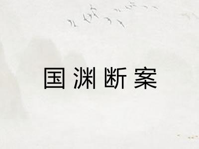 国渊断案 国渊断案