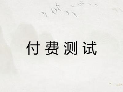 付费测试 付费测试