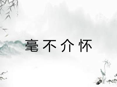 毫不介怀