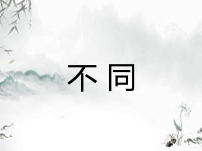 不同 不同