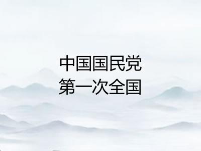 中国国民党第一次全国代表大会