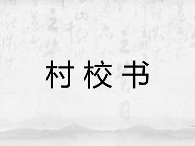 村校书 村校书