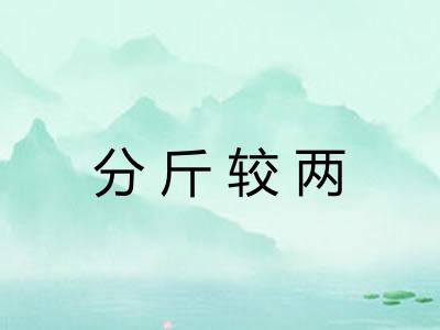 分斤较两 分斤较两