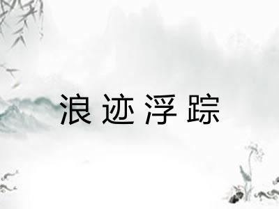 浪迹浮踪 浪迹浮踪