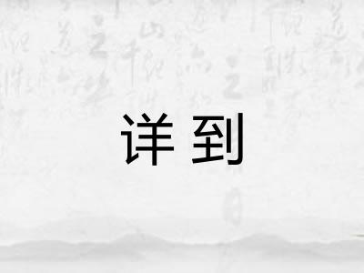 详到 详到
