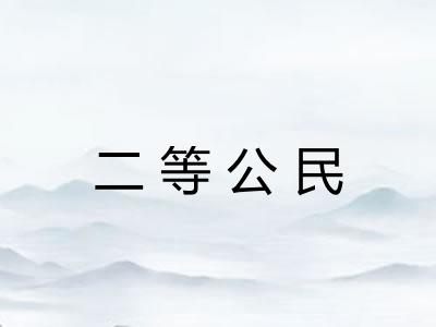 二等公民