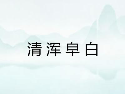 清浑皁白