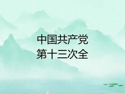 中国共产党第十三次全国代表大会