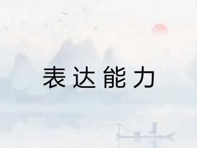 表达能力 表达能力