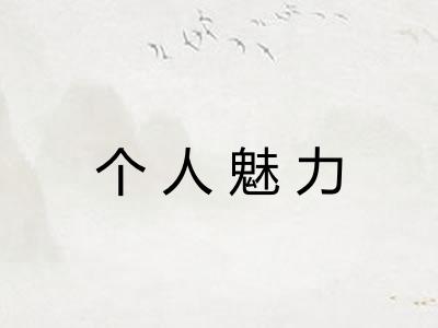 个人魅力 个人魅力