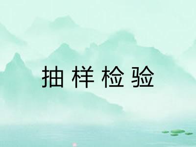 抽样检验