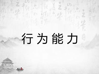 行为能力