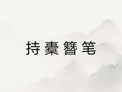持橐簪笔
