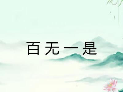 百无一是