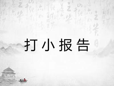打小报告