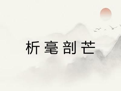 析毫剖芒 析毫剖芒