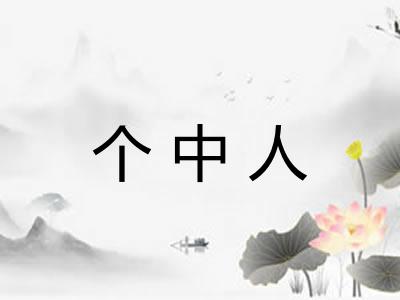 个中人 个中人