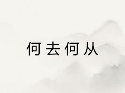 何去何从 何去何从