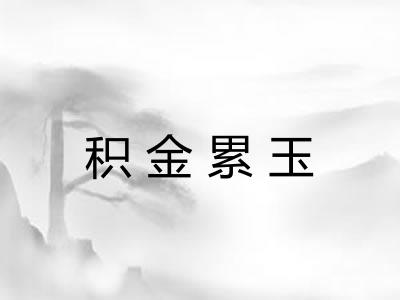 积金累玉 积金累玉