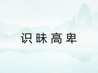 识昧高卑