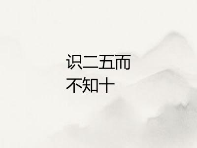 识二五而不知十 识二五而不知十