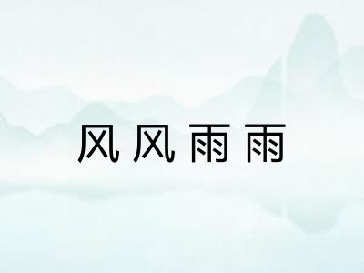 风风雨雨