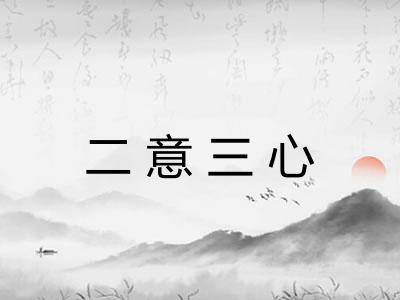 二意三心