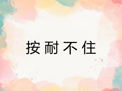 按耐不住 按耐不住