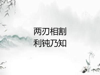 两刃相割利钝乃知