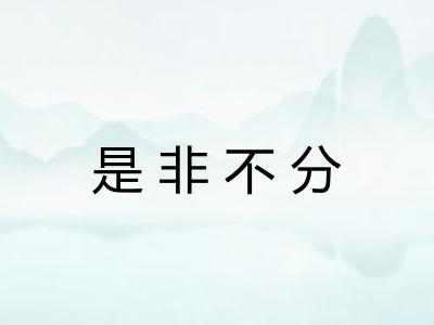 是非不分