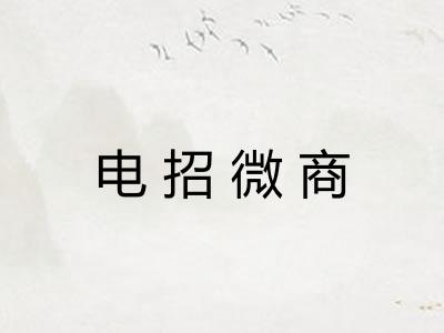 电招微商