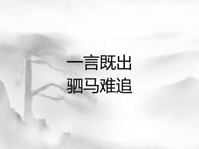 一言既出驷马难追