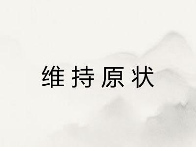 维持原状 维持原状