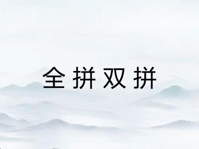 全拼双拼 全拼双拼
