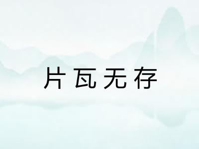 片瓦无存 片瓦无存