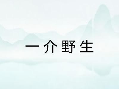 一介野生