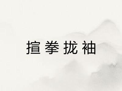 揎拳拢袖 揎拳拢袖