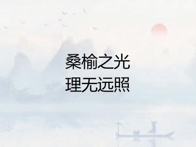 桑榆之光理无远照