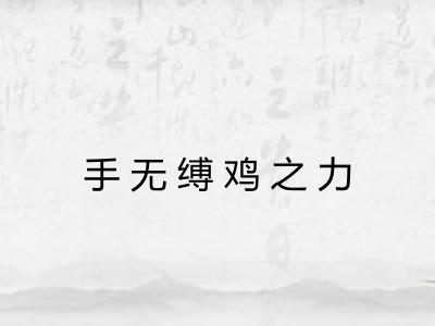手无缚鸡之力