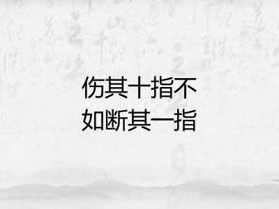 伤其十指不如断其一指